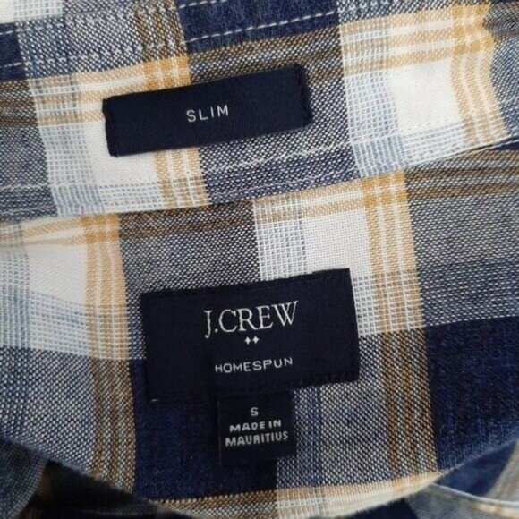 J. CREW Homespun Slim Plaid Button Down Casual Shirt men's Sz S - Picture 11 of 11